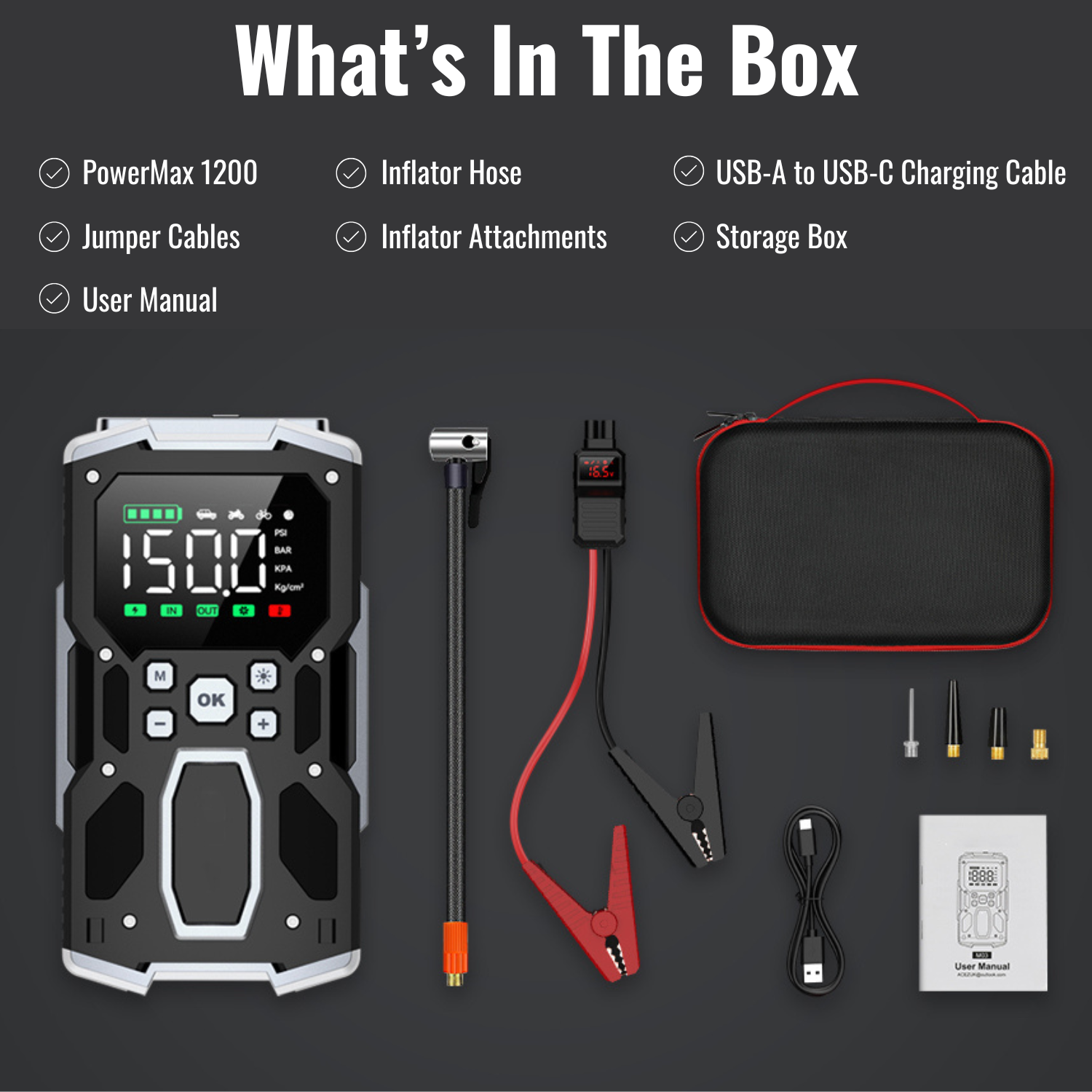 PowerMax 1200: Jump Starter & Air Compressor